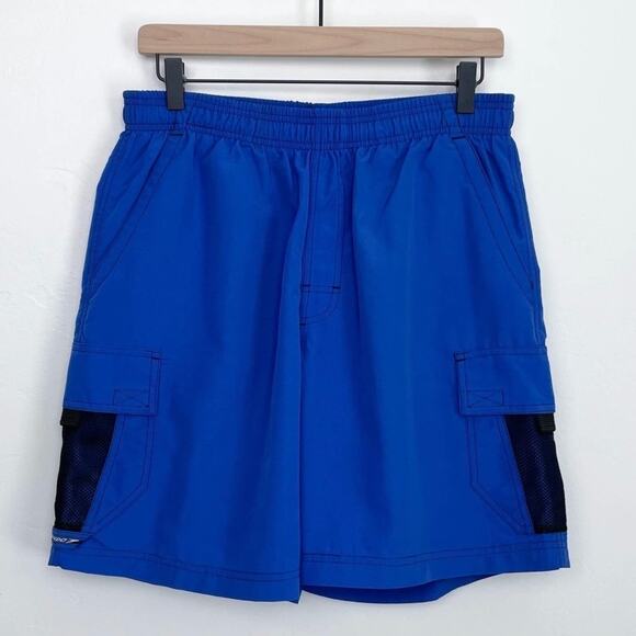 Speedo Men's Blue Drawstring Swim Trunks - Picture 1 of 6